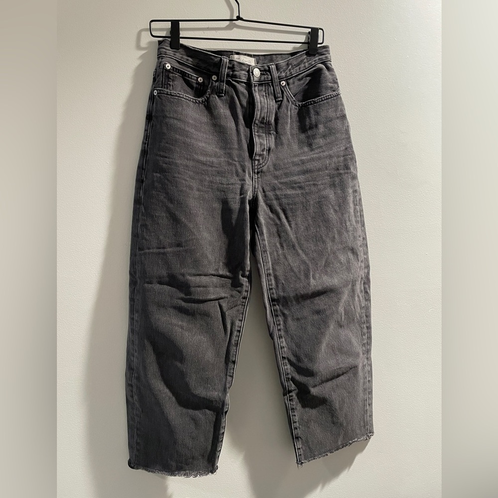 Madewell Balloon Jeans w/ Button Fly, Black, Size 26x23